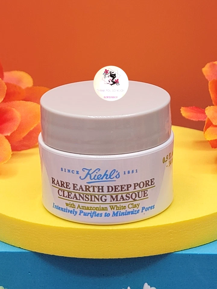 Kiehl's Rare Earth Deep Pore Cleansing Masque 0.5 fl oz/14 ml Travel Size NEW - Image 2 of 4