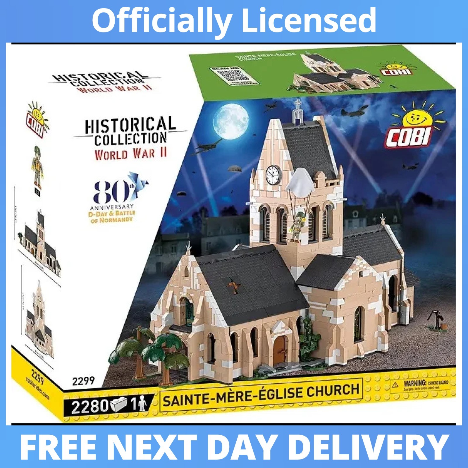 Cobi-2299 HC WWII Church Sainte-Mere-Eglis Building 2280pcs