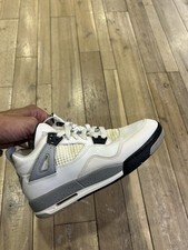 Size 5.5 Y- Jordan 4 Retro OG Mid White Cement GS 