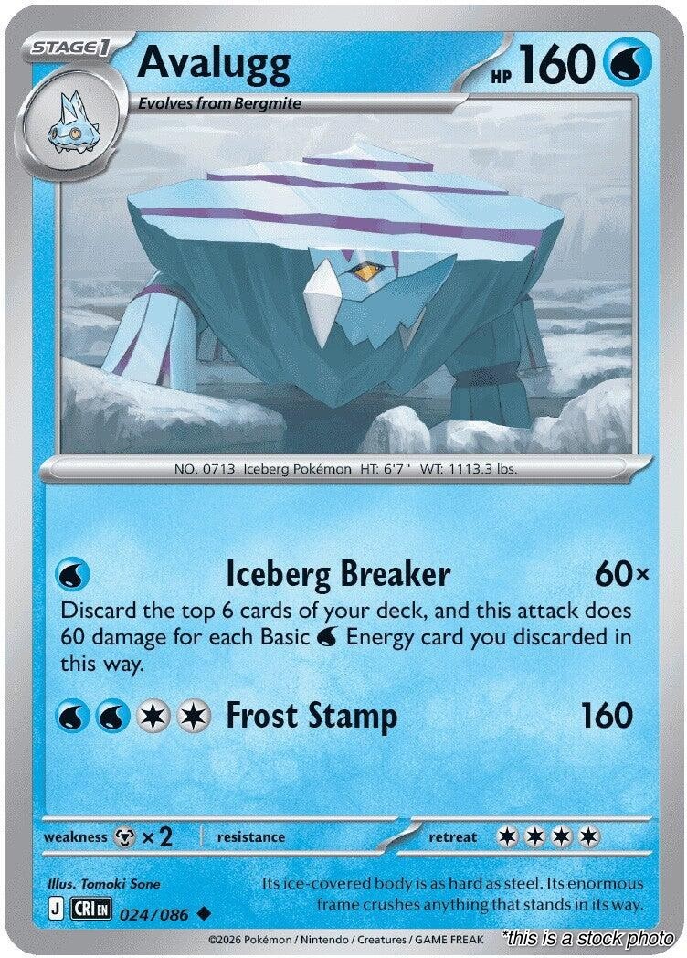 Avalugg 024/086 Pokemon ME04: Chaos Rising CRI NM