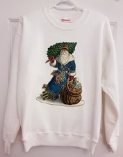 Hanes Unisex Ugly Christmas Sweater Santa claus Crewneck Sweatshirt Size - M