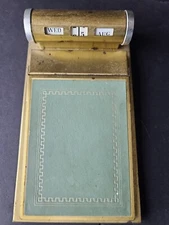Vintage Park Sherman Brass Desk Calendar and Memo Notepad
