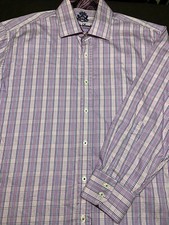 English Laundry Mens Button Front Long Sleeve Cotton Plaid Shirt 17 32/33
