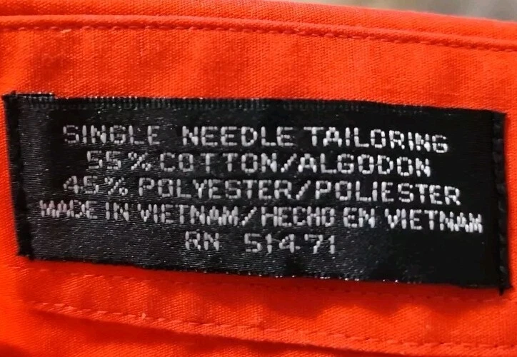 Camisa de vestir Marquis Signature para hombre 17x34 roja con botones delanteros manga larga algodón Foto 3 de 4