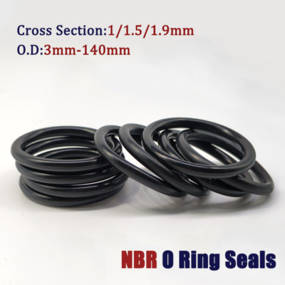 Φ1/1.5/1.9mm NBR Nitrile Rubber O Ring Seals Oil Resistant Seals O.D:3-140mm