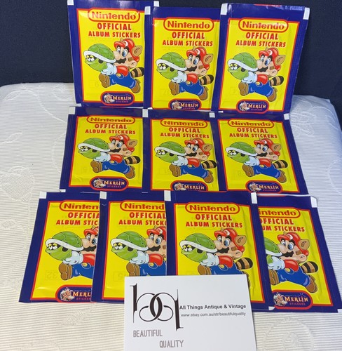 Vintage 1992 Nintendo Official Album Stickers. 10 NEW Packs-V rare. Super Mario - Zdjęcie 1 z 6