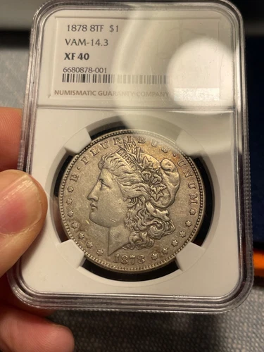 (#101540) Morgan Dollar: 1878 8TF.  VAM 14.3.  NGC XF 40