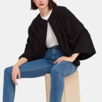 NWT $ 260 Stylein Women's Brook Drapery 3/4 Sleeve Black Jacket Sz XL B12
