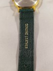 Women's Christmas Watch White Dial Green Leather Band Gold Case Teddy Bear  — photo 8