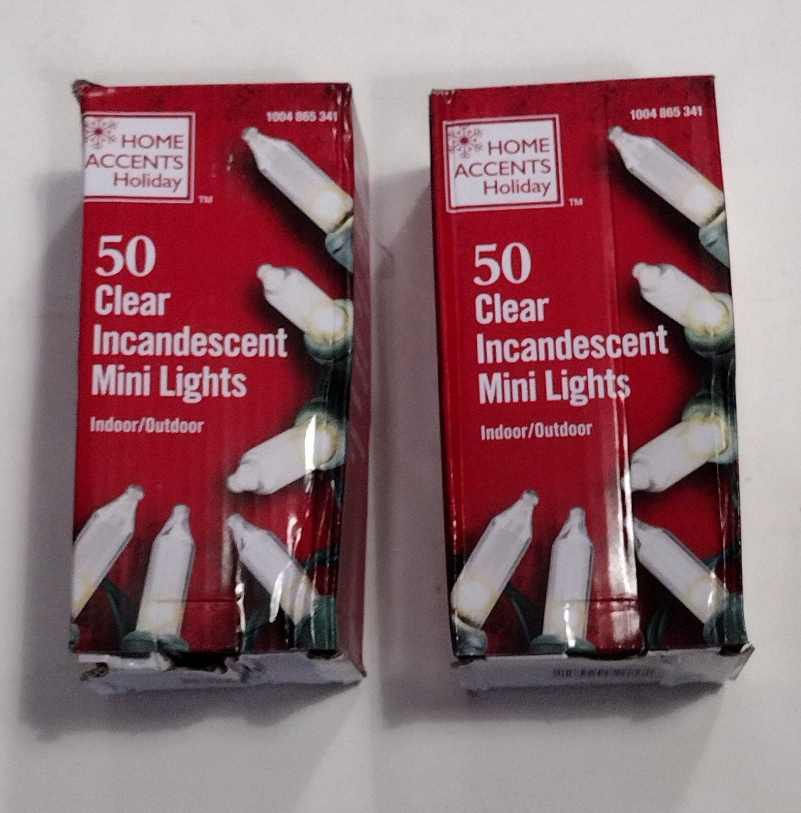 2Pack of Home Accents Holiday 50 Clear Incandescent Mini Lights 10 FT