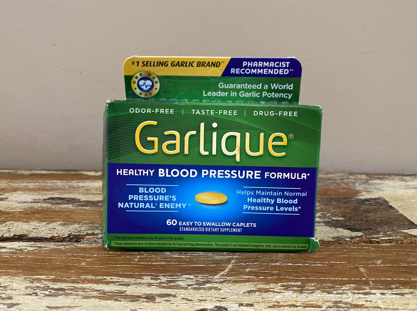 Garlique Garlic Extract Healthy Blood Pressure Formula 60 Caplets, Exp