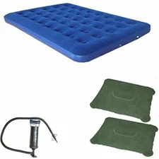 Zaltana Double Size Air Mattress with Double Action Hand Pump & 2 Pillows