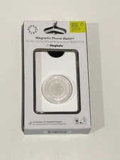 PopSockets Magnetic MagSafe PopWallet+ Phone Wallet & Grip iPhone - White/Clear