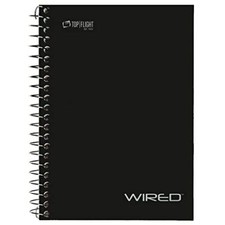 Top Flight Wired Personal Wirebound Notebook, 100 Sheets, College Rule, 7 x 5