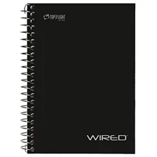 Top Flight Wired Personal Wirebound Notebook, 100 Sheets, College Rule, 7 x 5 