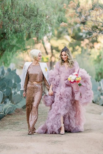 Fancy Maternity Dress Robes for Photo Shoot Ruffle Tulle Chic Prom Party Robes - Picture 5 of 17