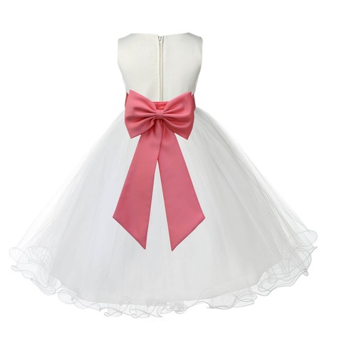 IVORY PEACH BLUE RED MINT CADBURY BLACK YELLOW ORANGE PURPLE FLOWER GIRL DRESS - Picture 33 of 44