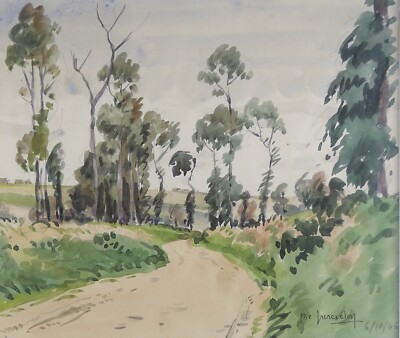 Pierre-Edmond Peradon - Painting Original - Watercolour - Path Of Earth