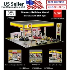 Diorama 1/64 Diecast Car Garage Model LED Lighting Parking Lot Display Model Toy