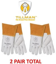Tillman 1328 TIG Welding Gloves, Pearl Goatskin Leather, 2 PAIR, Sizes M/L/XL
