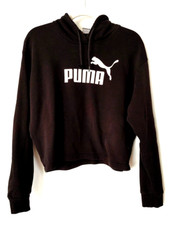 Puma Essentials Women's Cropped Hoodie Sweatshirt 854685 Black Large  15095
