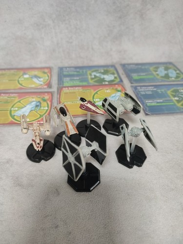 STAR WARS MINIATUREN SET 6 MINI SCHIFFE MIT KARTEN