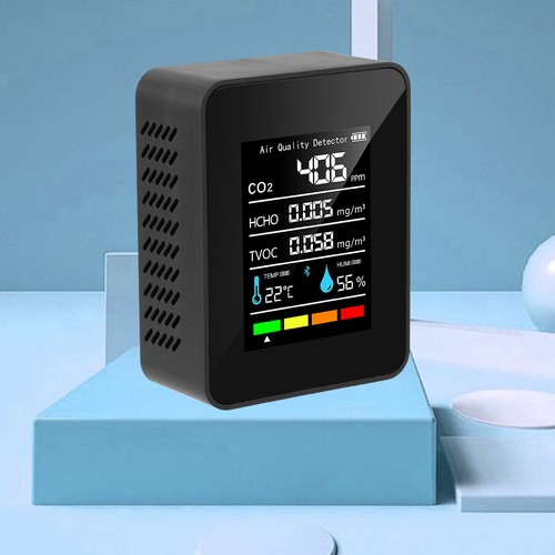 6 in 1 Air Quality Monitor PM CO2 Meter Carbon Dioxide Level TVOC HCHO Detector* - Picture 3 of 18