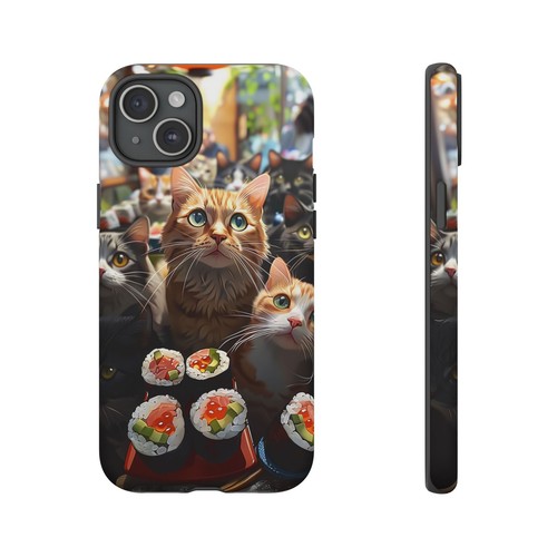 Japan Cats Sushi Rolls Phone Case for iPhone 17 16 15 14 13 12 11 X XR SE - 第 46/119 張圖片