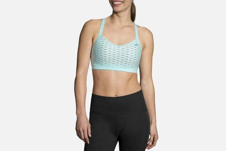 NEW! Brooks UPRISE Crossback Moving Comfort Bra Color Ice Mesh Large  36AB-38A