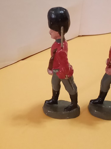 3 Elastolin 10.5cm Composition Scots Guards Marching/Drummer Soldiers Pre WW2 - Picture 11 of 24