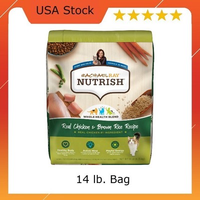 Rachael Ray Nutrish Real Chicken & Brown Rice Recipe Dry Cat Food, 14 lb. Bag