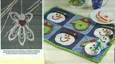 SNOW MUCH FUN SET & DELICATE ANGEL ORNAMENT CROCHET PATTERN INSTRUCTIONS