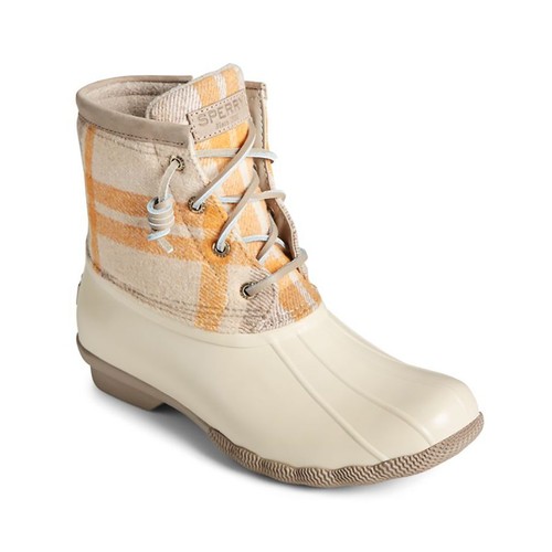 Sperry Women's Saltwater Wool Plaid Duck Boots - Ivory - Size 5M