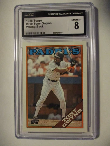 1988 Topps Tony GWYNN Wrong Back ERROR CGC 8 NM/MINT- Padres
