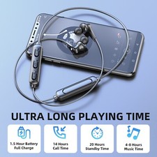 Wireless Headsets Magnetic Neck Bluetooth 5.0 HiFi Stereo Sound Headphones US
