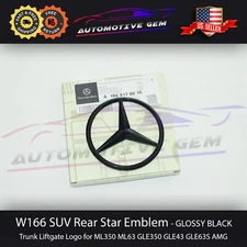 W166 SUV GLOSS BLACK Star Emblem Rear Trunk Lid Logo Badge AMG GLE350