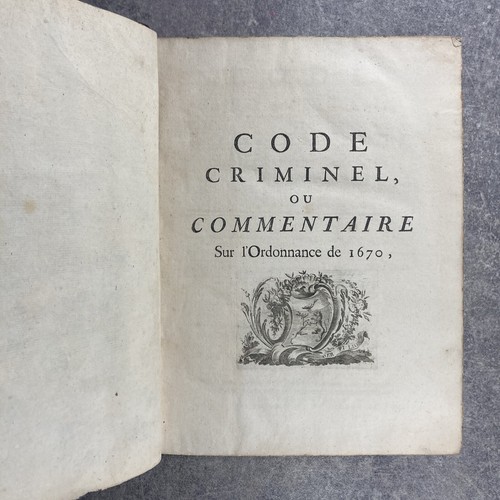 SERPILLON FRANCOIS. CODE CRIMINEL OU COMMENTAIRE SUR L'ORDONNANCE DE 1670. 1767 - Picture 4 of 24