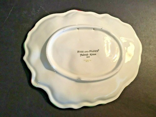 Fitz and Floyd YULETIDE KITTEN Canape Plate - Picture 2 of 2