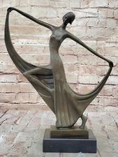 Original Milo Acrobat Dancer Bronze Sculpture Statue Art Deco Home Office Decor