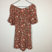 XHALIRATION Women's Sz S Small Romper Off-Shoulder Floral Print Elastic Waist A4