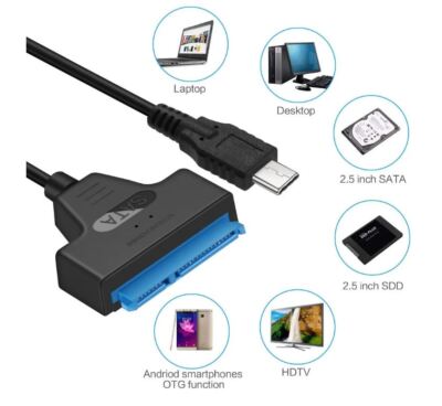 SATA USB C 3.0 Adapter Cable for 2.5 Zoll HDD SSD Hard Disk Typ C 22 Pin