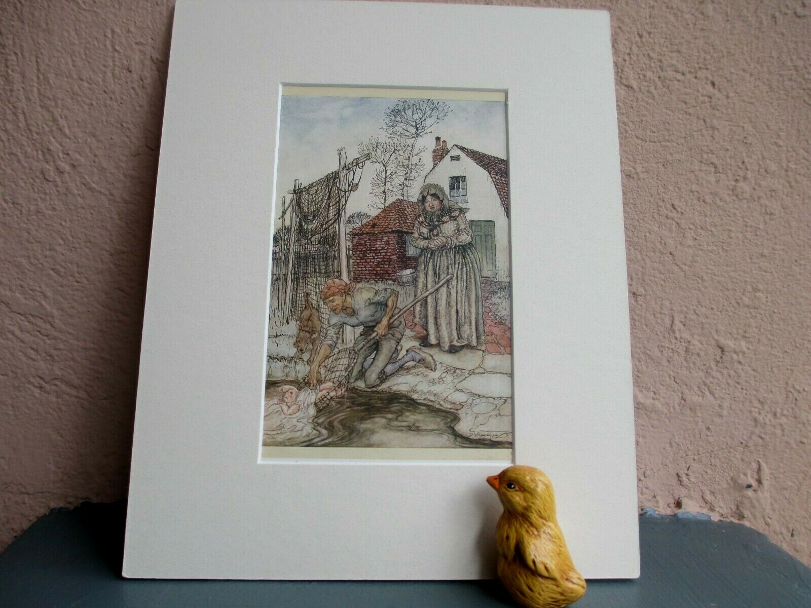 Flair Tale Fish antique Arthur Rackham illustration of fairy tale,