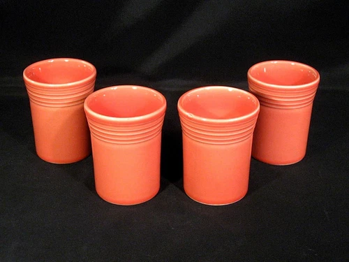 Homer Laughlin Fiesta 60th Anniversary 1936 - 1996 Persimmon Tumblers Set of 4