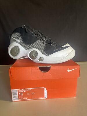 NIKE AIR ZOOM FLIGHT 95 JASON KIDD OG BLACK/WHITE 2008 SIZE  display picture 1