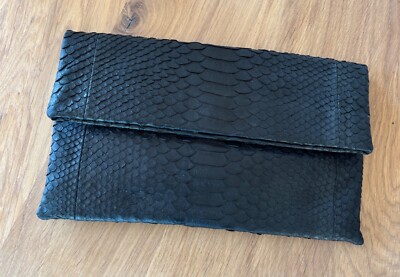 Schwarze Python Clutch (echt)