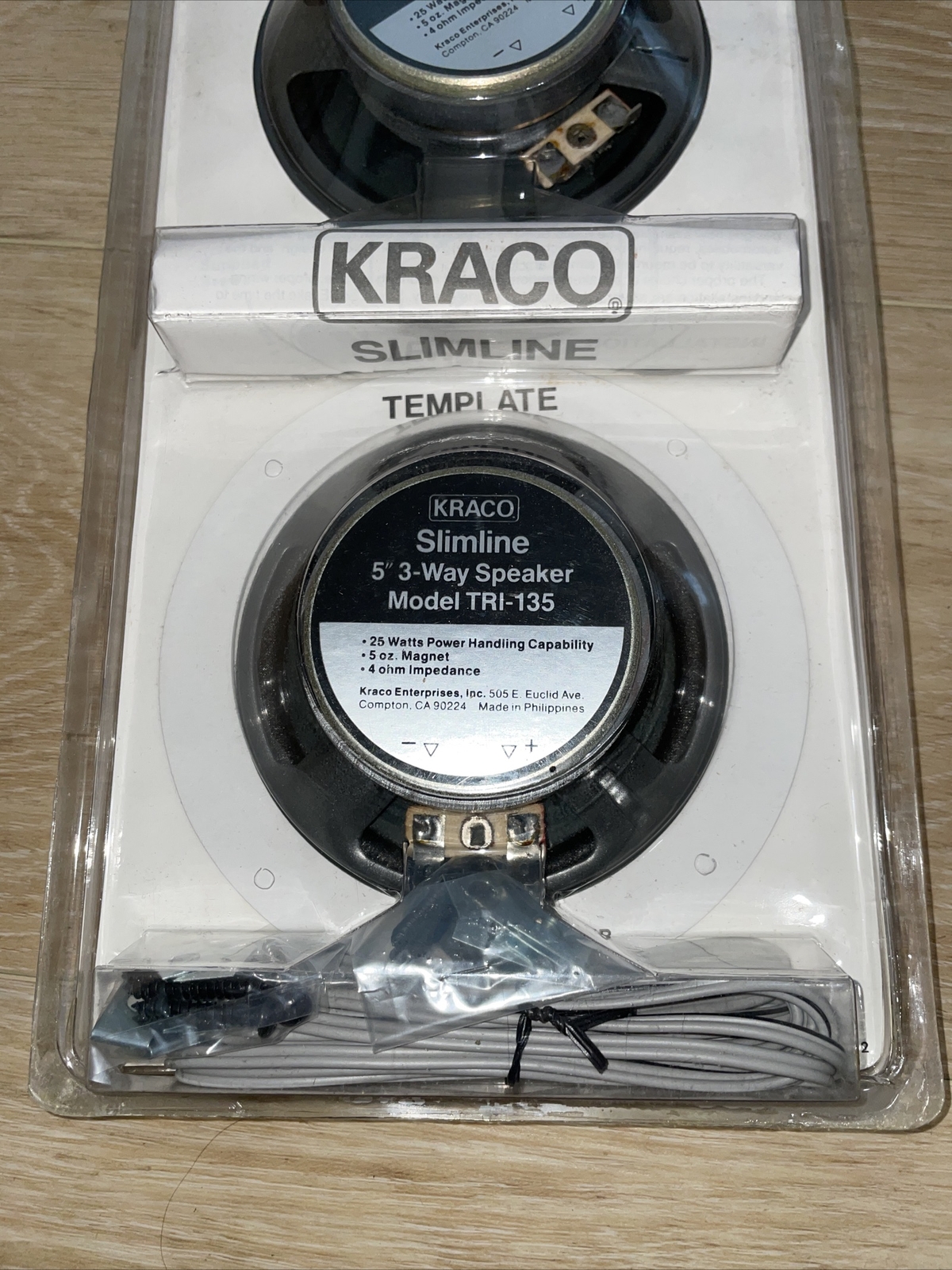 NEW NOS Kraco 5" 3Way Speaker System TRI135 Slimeline 50W 3 Way