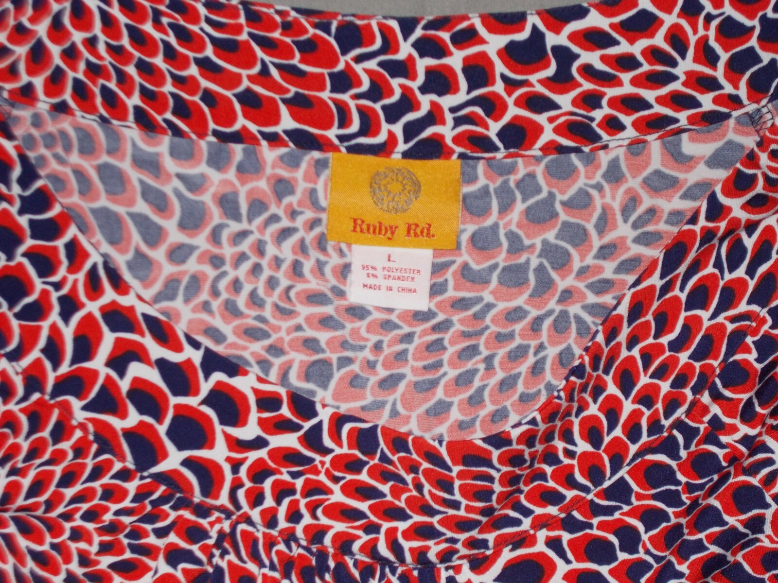 Ruby Rd Womens Blouse Large Pullover Colorful red… - image 3