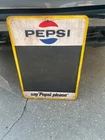 VTG Pepsi Tin Chalkboard Menu Sign 60's “say Pepsi, please”  27" x 19" Stout