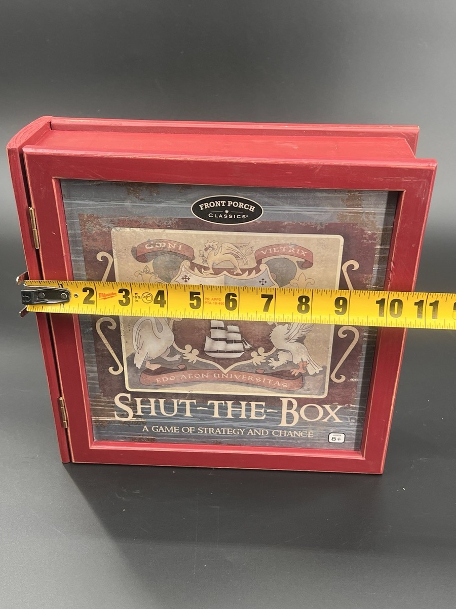 Front Porch Classics Vintage Shut The Box Game Wooden Bookshelf