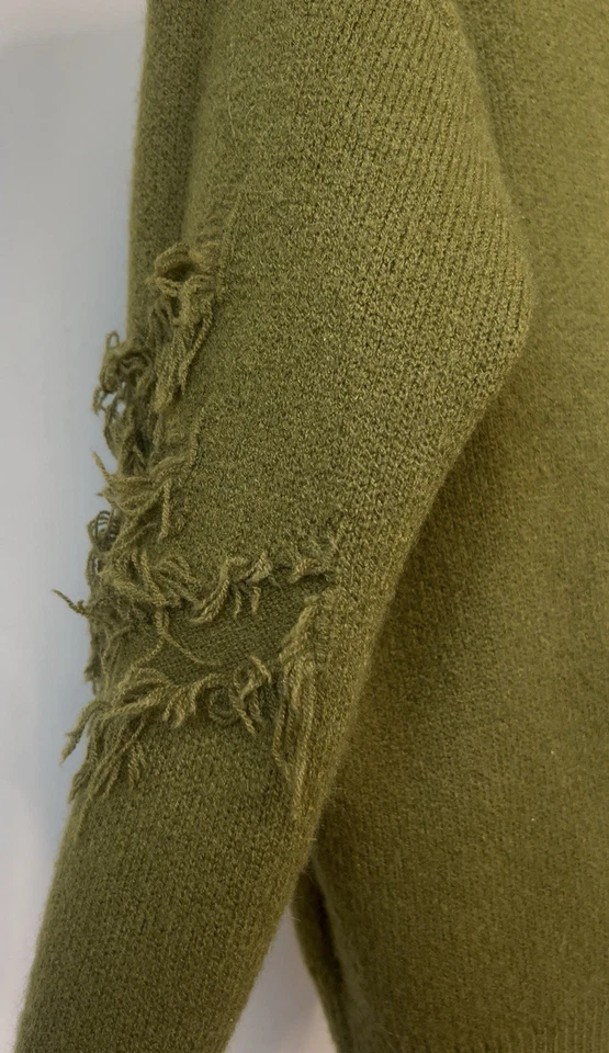 Suéter de gran tamaño deconstruido con agujeros y rasgaduras intencionales talla única verde oliva Foto 4 de 4